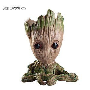 Carton Flowerpot Baby Groot Pen Pot Holder Plants Flower Pot Cute Action Figures Toys for Kids Gift Desktop Decoration