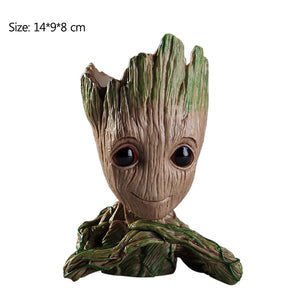 Carton Flowerpot Baby Groot Pen Pot Holder Plants Flower Pot Cute Action Figures Toys for Kids Gift Desktop Decoration